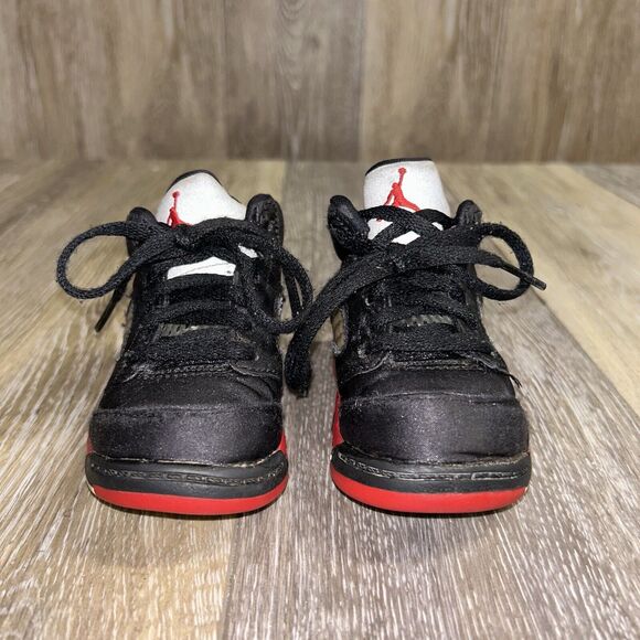 Nike Air Jordan 5 V Retro Bred Black Red 440890-008 Toddler Youth Size 5C Shoes - Picture 3 of 11